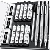 Vulpotloden Set 0.7MM - Volledig Metalen Behuizing - Compleet Luxe Set - Vulpotlood 0 7 mm Vullingen - Mechanisch Potlood - Mechanical Pencil