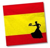 Spanje landen vlag thema servetten - 20x stuks - 33 x 33 cm - Papieren wegwerp servetjes - Spaanse vlag/flamenco feestartikelen - Landen decoratie
