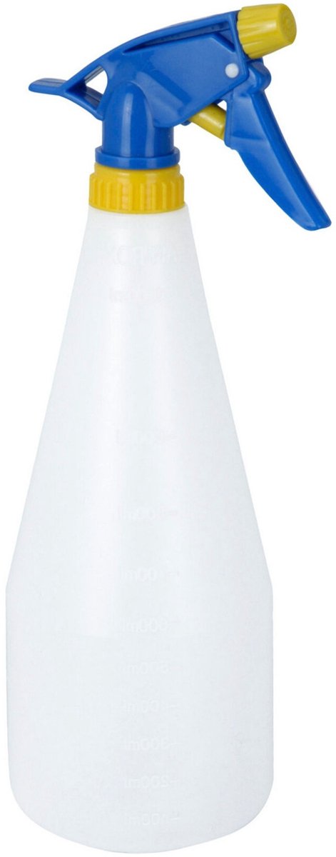 Pro Garden Plantenspuit - water versproeiers - kunststof - blauw/geel - inhoud 1 liter - voor binnen in huis of in de tuin