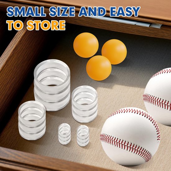 100x Kleine Ronde Bolhouders Transparant Acryl Display Standaard voor Honkballen, Golfballen & Kristallen Bollen — afbeelding 5