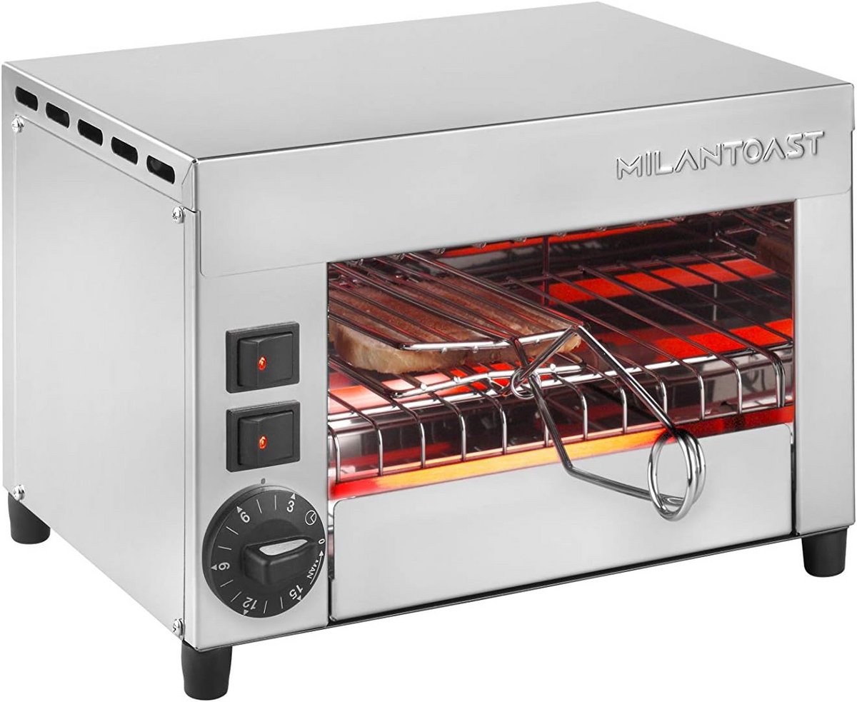 Compacte RVS Broodrooster met Grillrooster en Tangen - Ovenfunctie