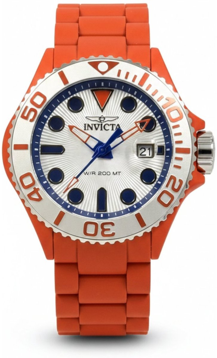 Invicta Grand Diver 49482 Heren Horloge - Waterdicht - Analoog - Quartz Uurwerk - Roestvrij Staal met zilveren Wijzerplaat - 46mm