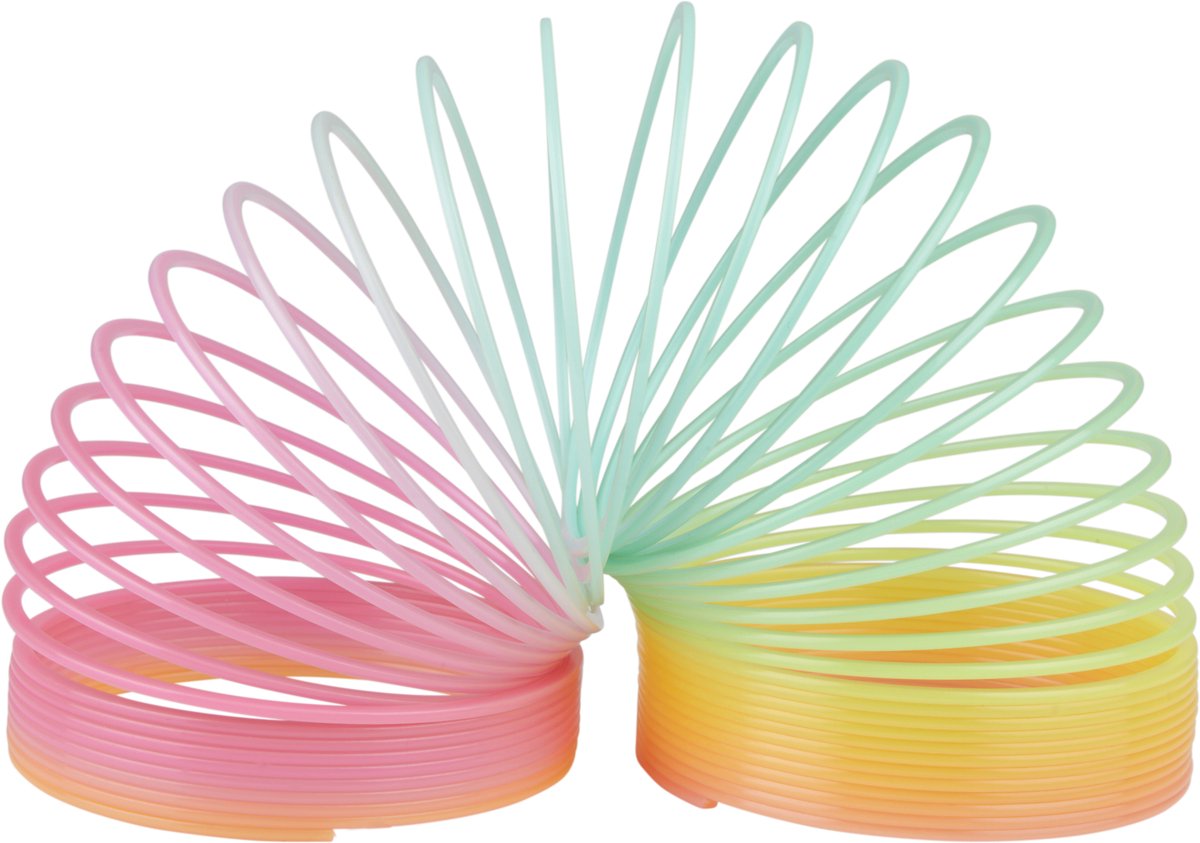 Eddy Toys Magische Veer Speelgoed Regenboog - Magische Veer Kinderen 3+ - Kunststof Spiraal Speelgoed - Slinky - Trapveer Regenboogkleur
