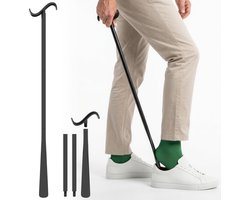 GEASY Verstelbare Schoenlepel - Schoenlepel Lang - 3 Lengtes 90, 60 en 30 CM - Verstelbaar - Schoenlepels - Kunststof - Klein - Aankleedstok - Sokkenhulp - Schoen Lepel - Hulpmiddelen voor Ouderen - Hulpmiddel - Zelfhulp - Zorg