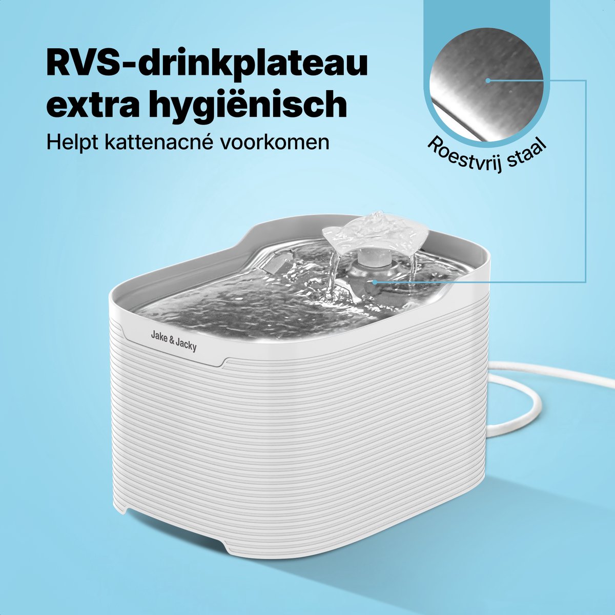 Jake and Jacky RVS Drinkfontein Kat 2,5L thumbnail 5