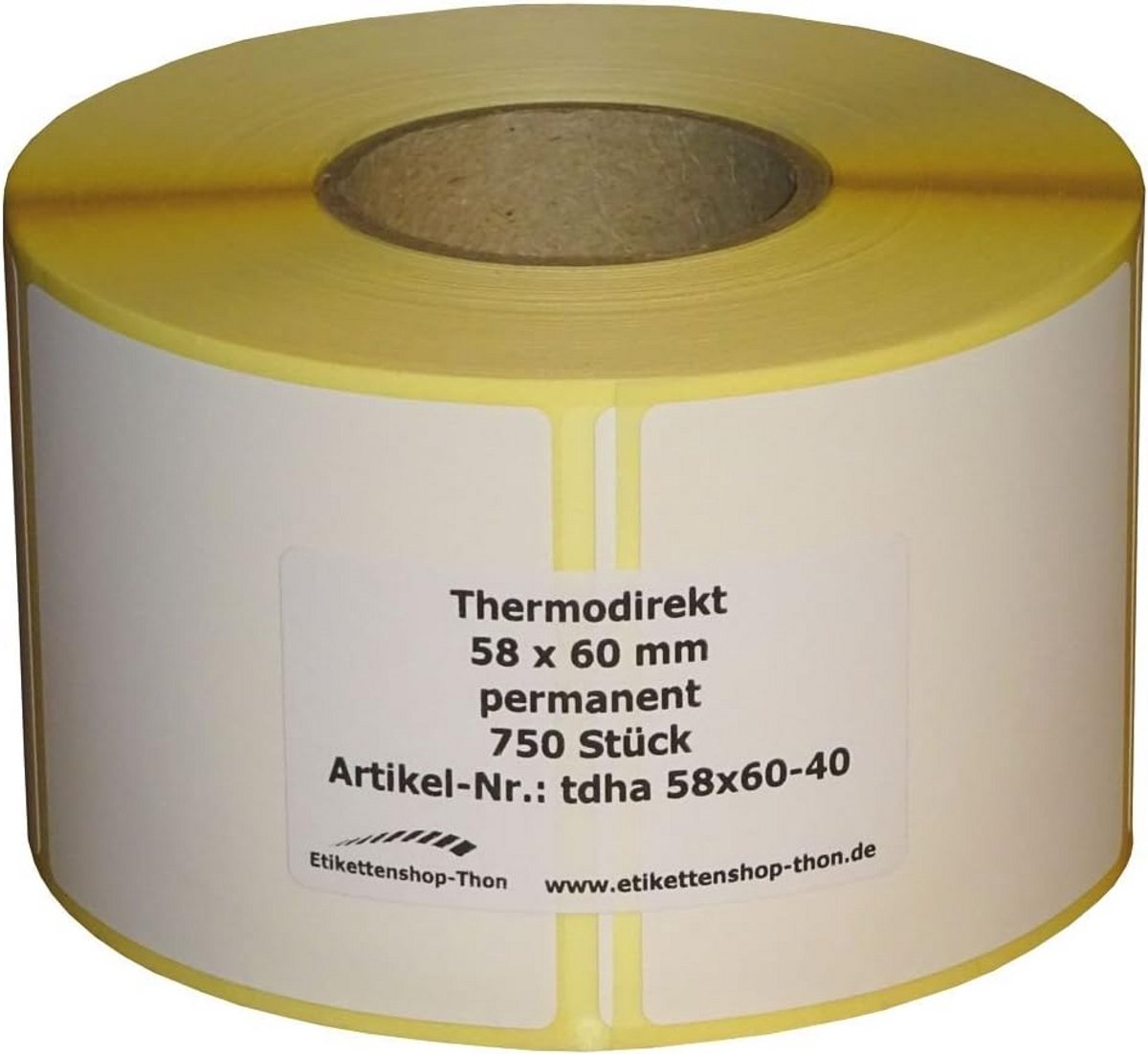 5000 Thermische Etiketten op Rol - 58x60mm - Permanent Plakkerig - Geschikt voor Thermische Printers
