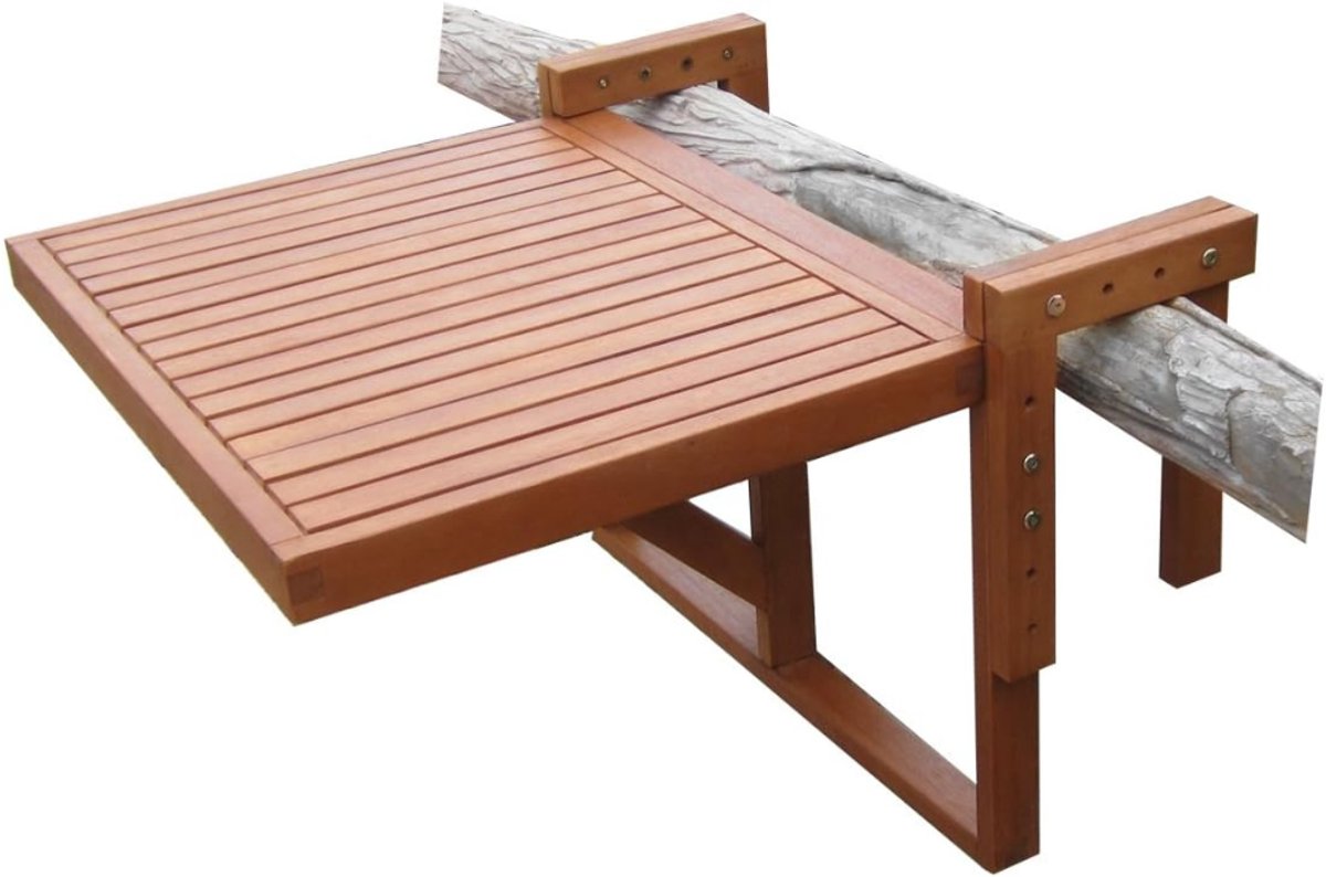 VIN® Balkontafel Hangend – Inklapbaar Balkonbar - Hangtafel Voor Aan Het Balkon – Hang tafel Balkon - Vouwtafel - Wandtafel – Balkontafels Opklapbaar Bijzettafel - Buiten Tafeltje Klaptafel - 60 x 45 cm