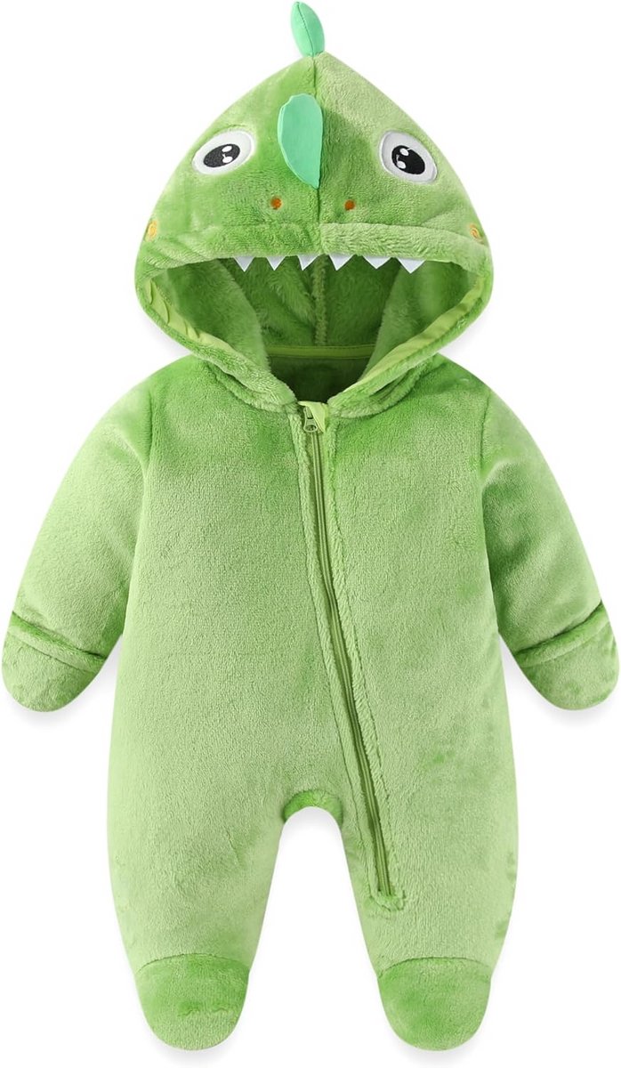 Baby Sneeuwpak Fleece Voetpak Uniseks - Warme Winterjas met Capuchon voor Jongen en Meisje