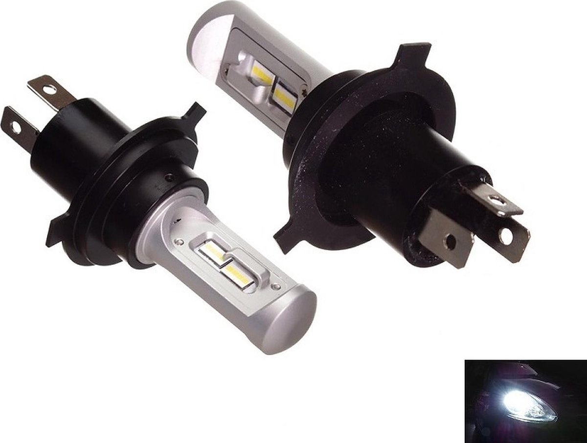 H4 LED autolampen - LED lampenset - 12 - 24 Volt - wit - dimlicht -  grootlicht | bol.com