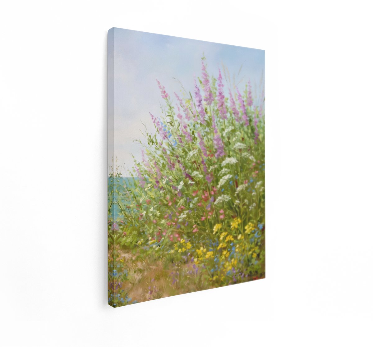 Artaza Canvas Schilderij Wilde Bloemen - 30x40 cm - Wanddecoratie Bloemenveld - Muurdecora