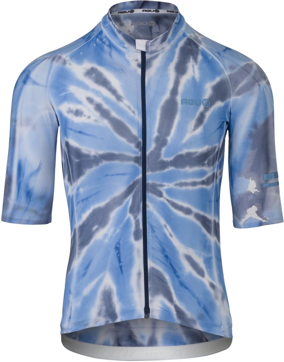 agu Breakaway Classic - Fietsshirt Heren - Wielrenshirt - Ademend - Sneldrogend - Lichtblauw - Siliconen gripper - 3 Achterzakken - Camlock rits