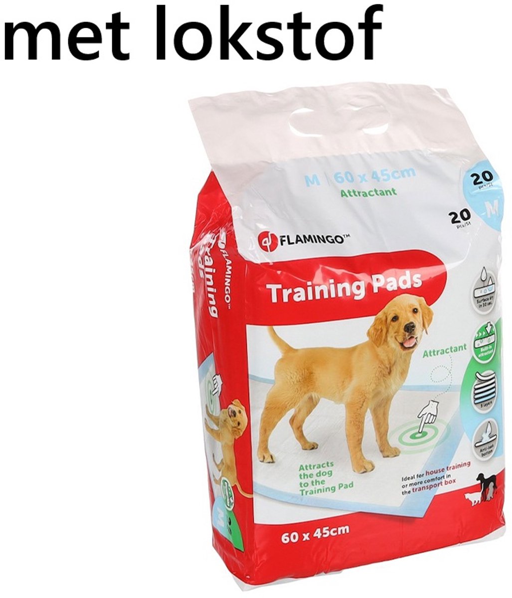 Cocapet by flamingo - puppy trainingpads met lokstof - 20 st - 60x 45 cm M - quick dry - 5 laags - anti leak