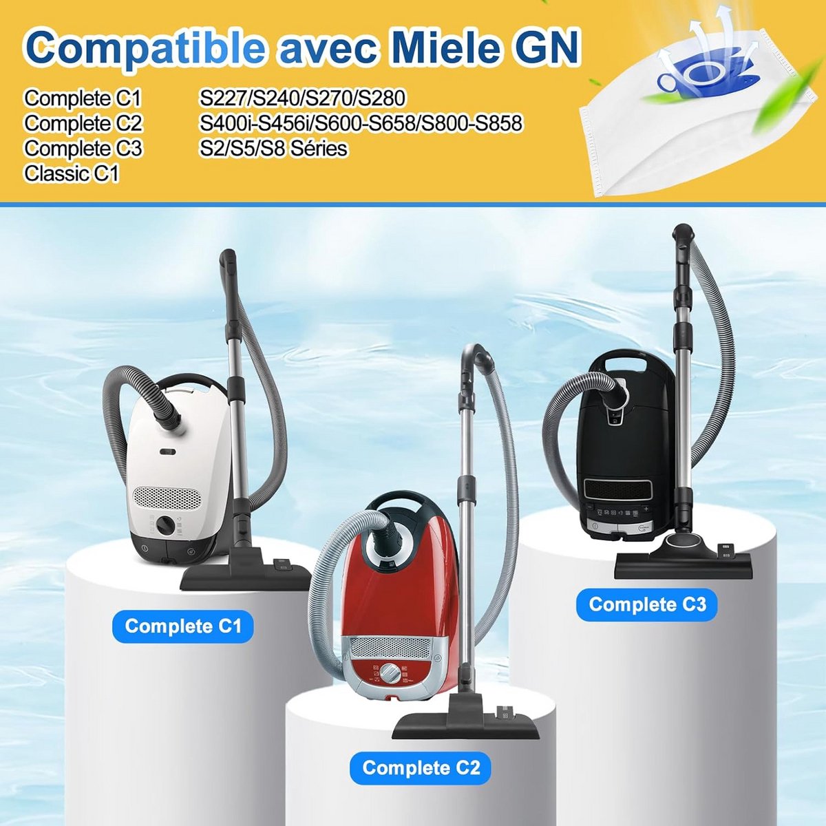 16 Stuks Stofzuigerzakken met 8 Microfilters voor Geschikt voor Diverse Series