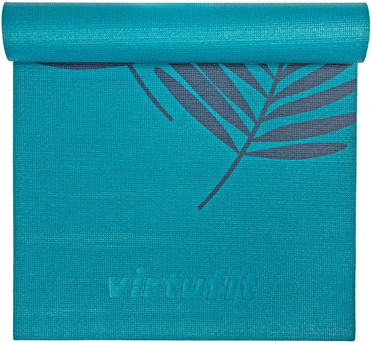Bol.com VirtuFit Premium Yoga Mat - Sportmat - Fitness mat - Anti-slip - Dik (4 mm) - Ocean Green Forest aanbieding