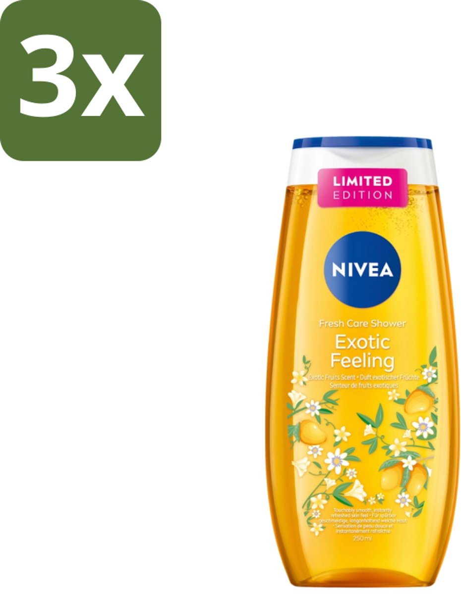 Nivea – Douchegel – Exotic Feeling – 250 ml - Bulkverpakking - 3 stuks