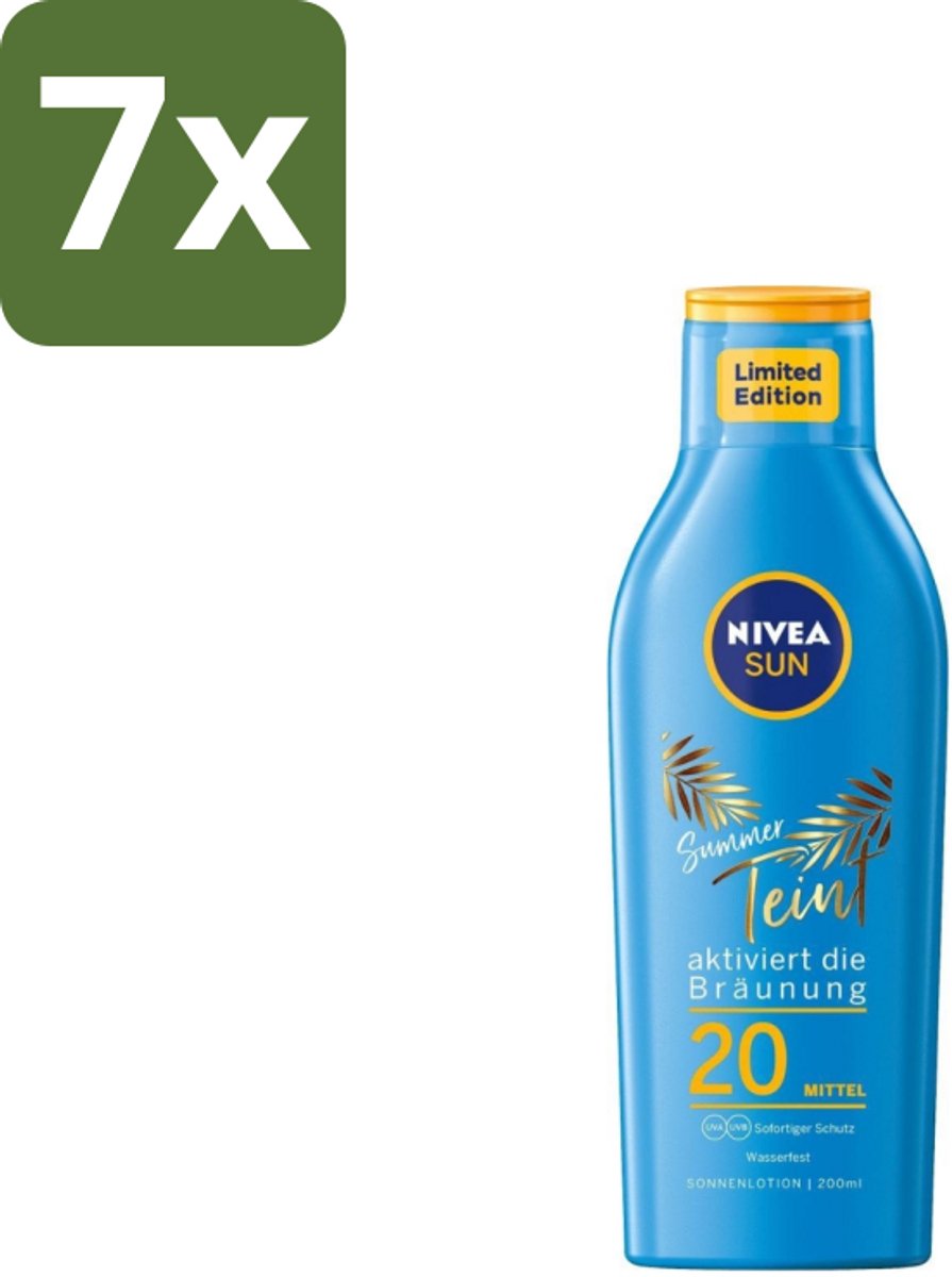 Nivea Sun – Zonnemelk – Zomerteint SPF 20 – 200 ml - Bulkverpakking - 7 stuks