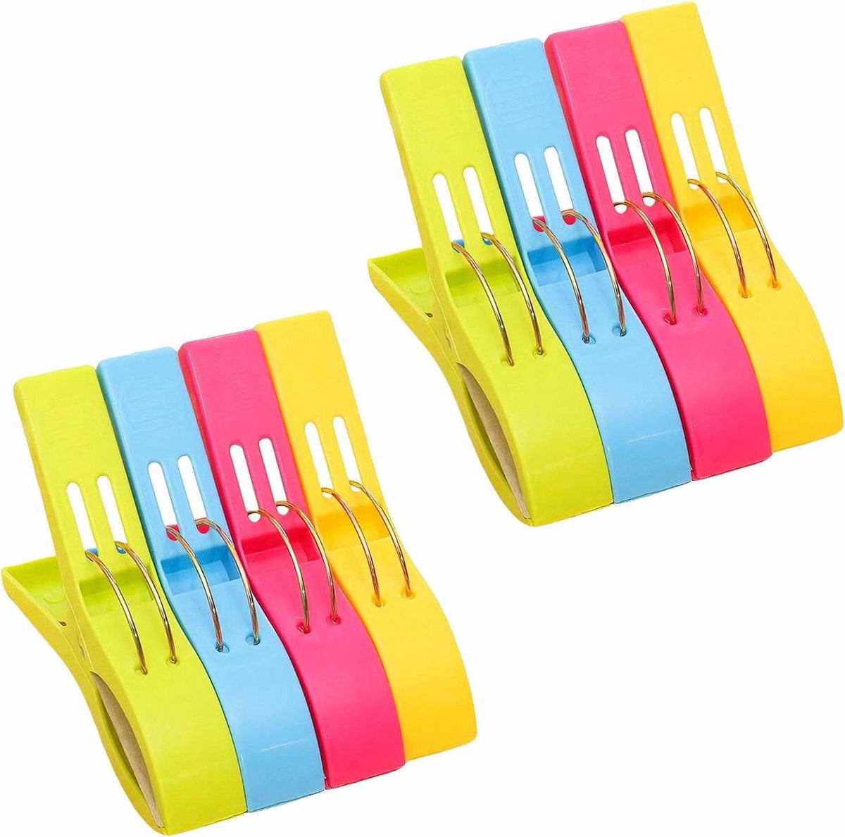 Set van 8 grote kledingclips voor wasgoed, strandhanddoeken en dekbedden