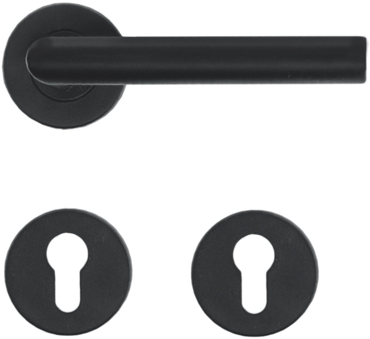 HDD PRO Deurklink I-vorm | 19mm | Mat zwart | Inclusief 2 stuks cilinderrozetten | 6.011.091