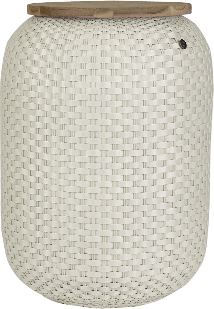 Handed By - Bijzettafel met opbergruimte - Rond - Praktisch - Sidetable - Opberger - Handed By Halo High - crème wit - cream white