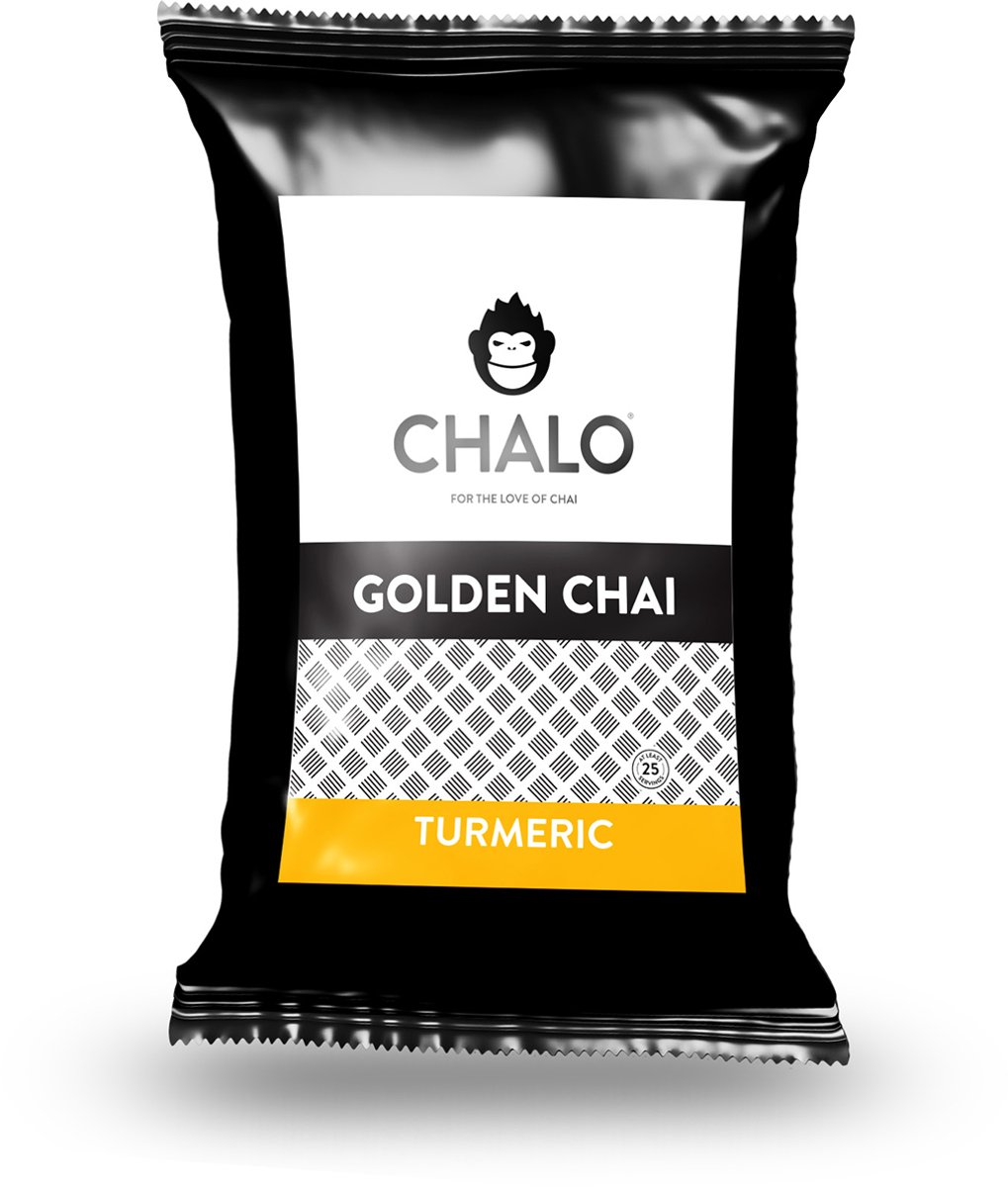 CHALO Vegan Golden Chai - Indian Chai Latte - Kurkuma - Zwarte Assam thee - 25 porties/ 300GR navulzak met maatschepje