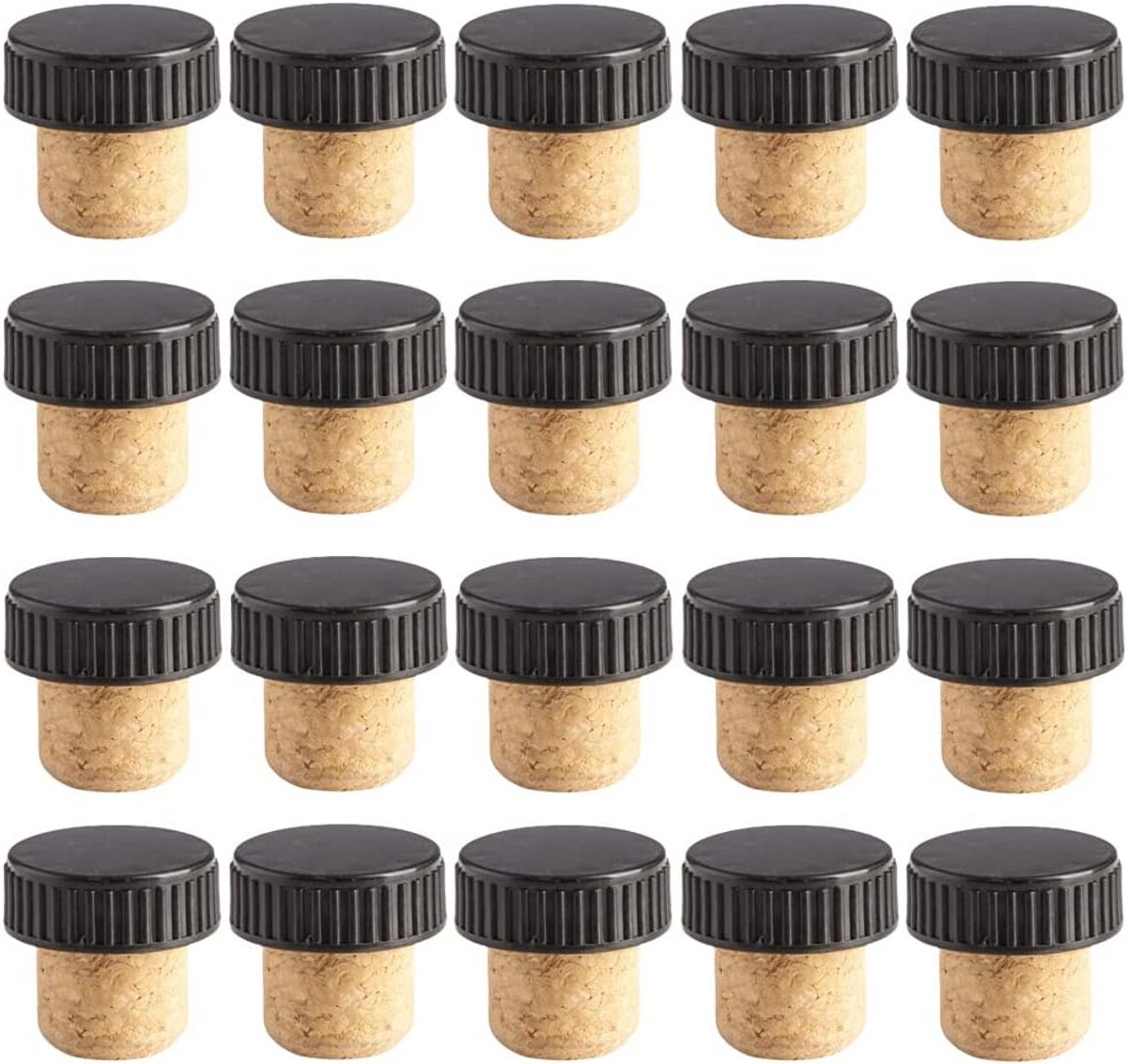 20 Stuks Kurken voor Wijn- en Bierflessen - Universele Doppendeksels