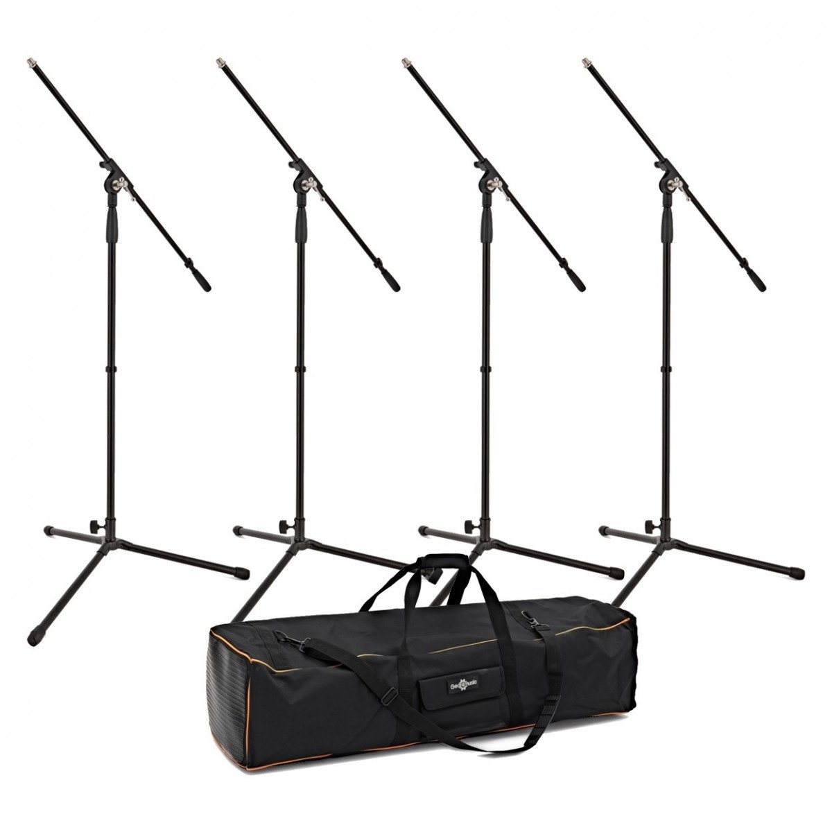 4 Boomarm Microfoonstatieven met Draagtas van Gear4music