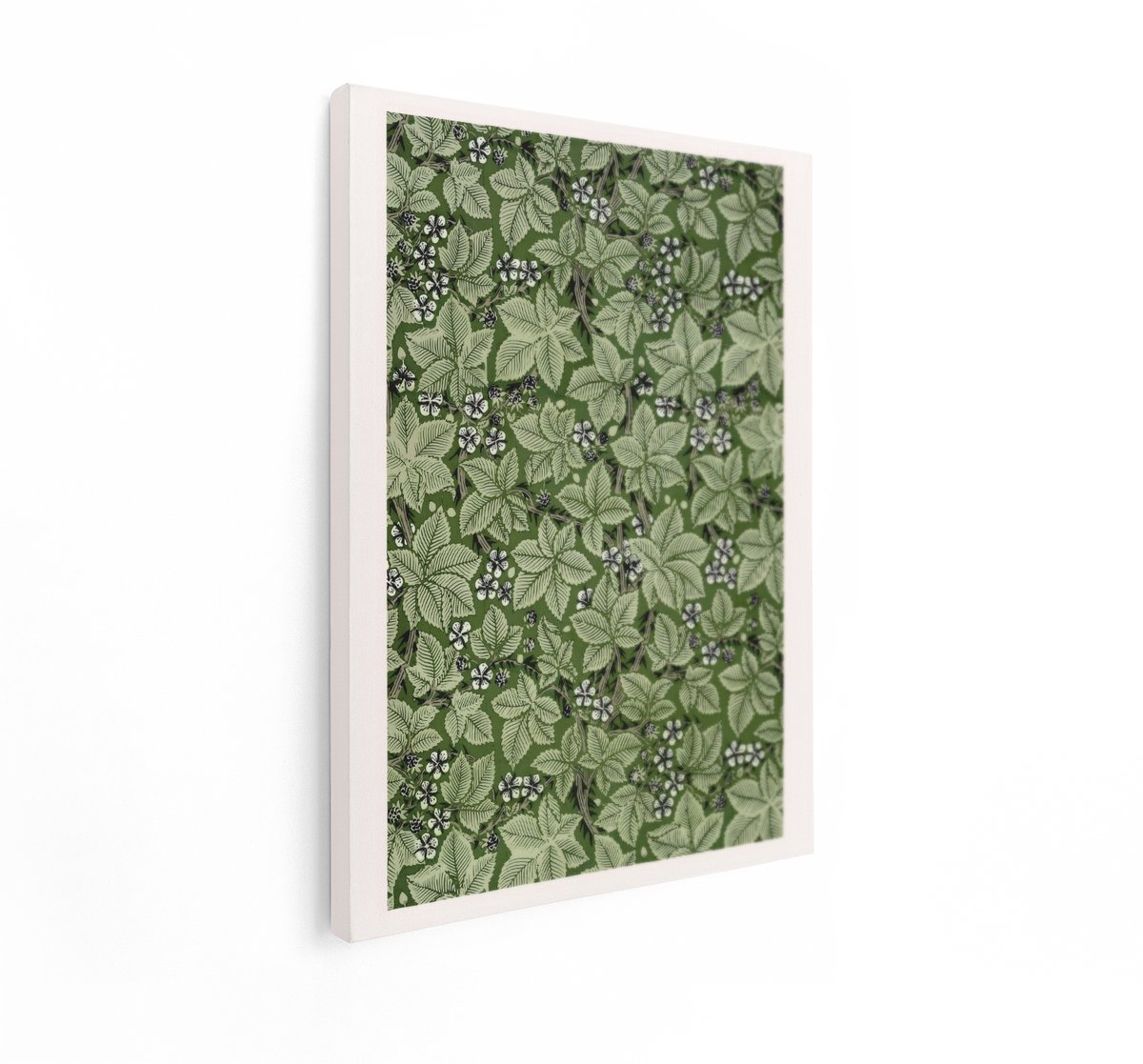 Artaza Canvas Schilderij Vintage Bloemenpatroon - 30x40 cm - Wanddecoratie Groen - Muurdec