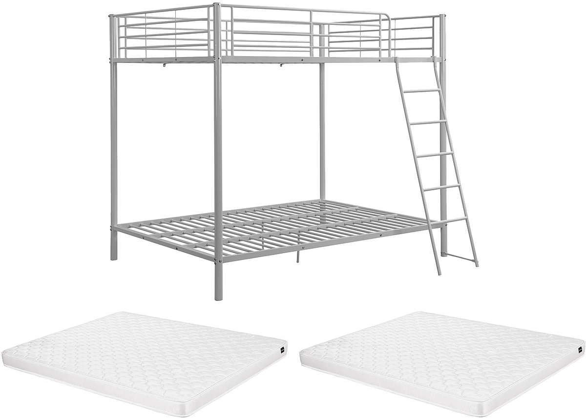 Vente-unique Stapelbed metaal zilverkleurig 140 x 190 cm