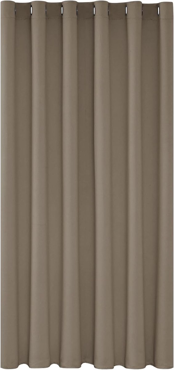 Famanu Verduisteringsgordijnen Eenvoudig te Installeren - Taupe - Ondoorzichtige Gordijnen met Ringen voor Slaapkamer - 203 x 213 cm - 1 stuk