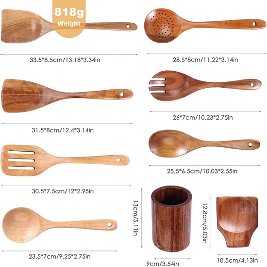 THE ART BOX Keukengerei, houder of keukengerei, grote decoratieve houten gebruiksvoorwerpenorganizer voor spatel, lepel of kookgereedschap, grijs