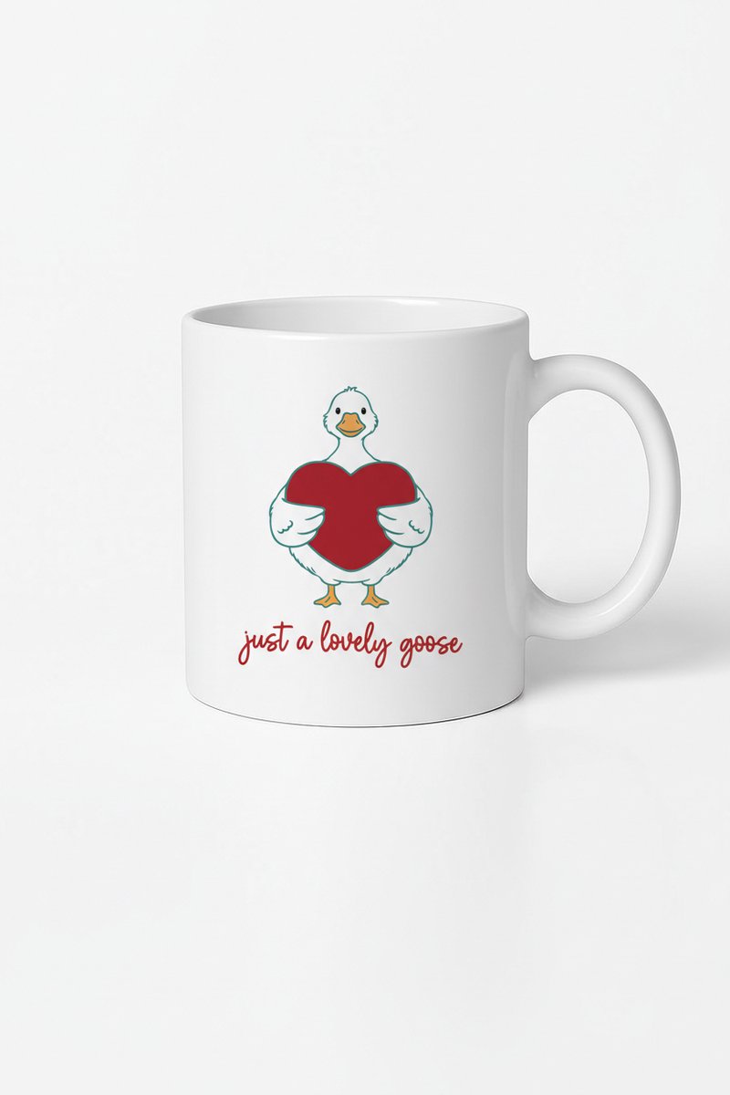 Lieve Gans Mok met Hart - 'Just a Lovely Goose' Cadeau