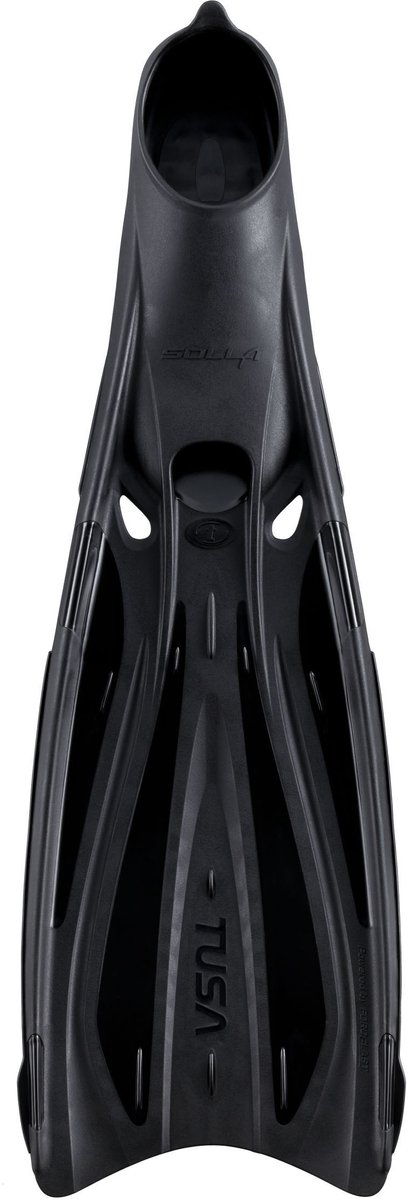 TUSA Solla - High-Performance full-foot duikvinnen met ForcElast-technologie en 20° angled blade design voor efficiënte voortstuwing - Zwart/Zwart - FF-23 - Maat XS (36–37) - (23–23,5 cm)