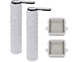 4 stuks Borstelrol accessoires geschikt voor Roborock F25, F25 ACE, F25 RT, F25 LT, F25 ALT, F25 GT, F25 XT, F25 ACE Combo, F25 Combo nat- en droogzuiger - reserveonderdelen - 2 borstelrollen + 2 HEPA-filters
