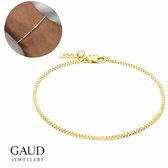 Bracelet carré - 1,5 mm - Couleur or 18 carats - 18 cm + 2 cm réglables - Acier inoxydable - Bracelet minimaliste - GAUD