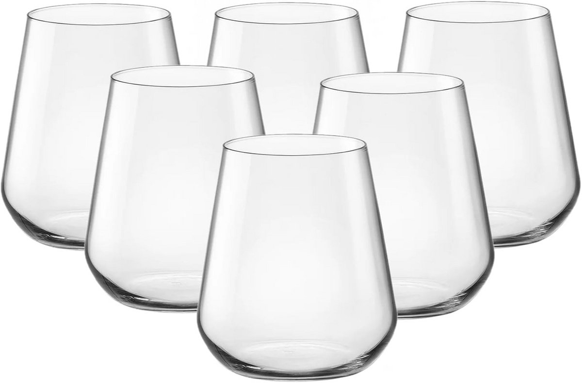 Set van 6 Stijlvolle Wijnglazen Zonder Steel