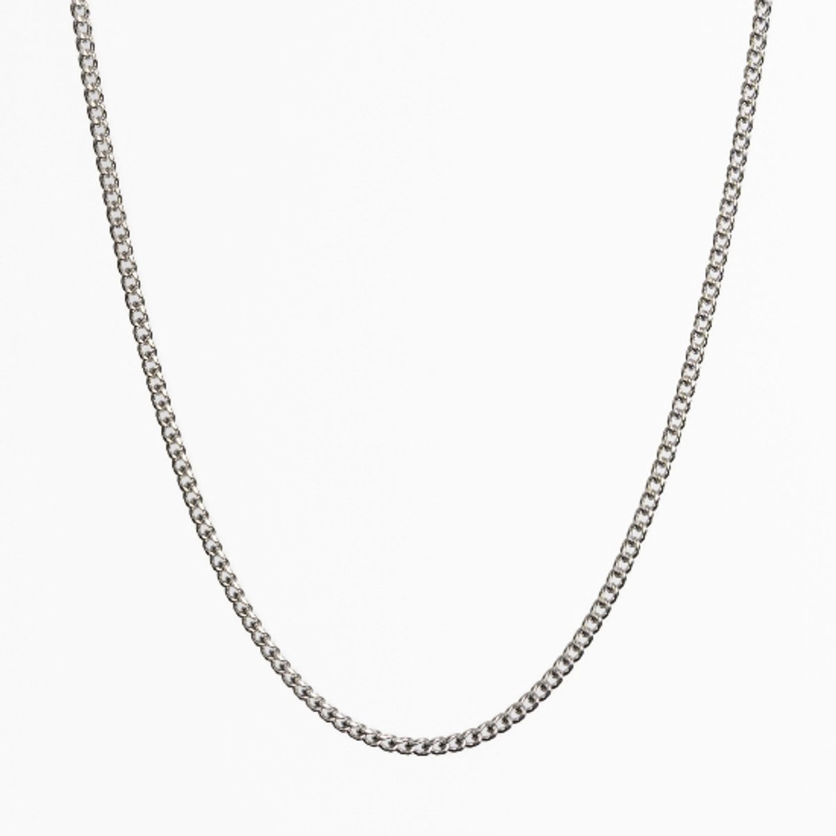 Unreal Elements Heren Ketting - Zilverkleurig - 3mm - RVS - Cuban Link - Necklace Men - 55 cm - Cadeau voor Mannen