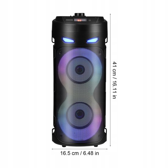Draagbare Karaoke Box 40W - Bluetooth Speaker met 2 Microfoons & RGB Licht - Voor Feesten en Camping van N-GEAR — afbeelding 3