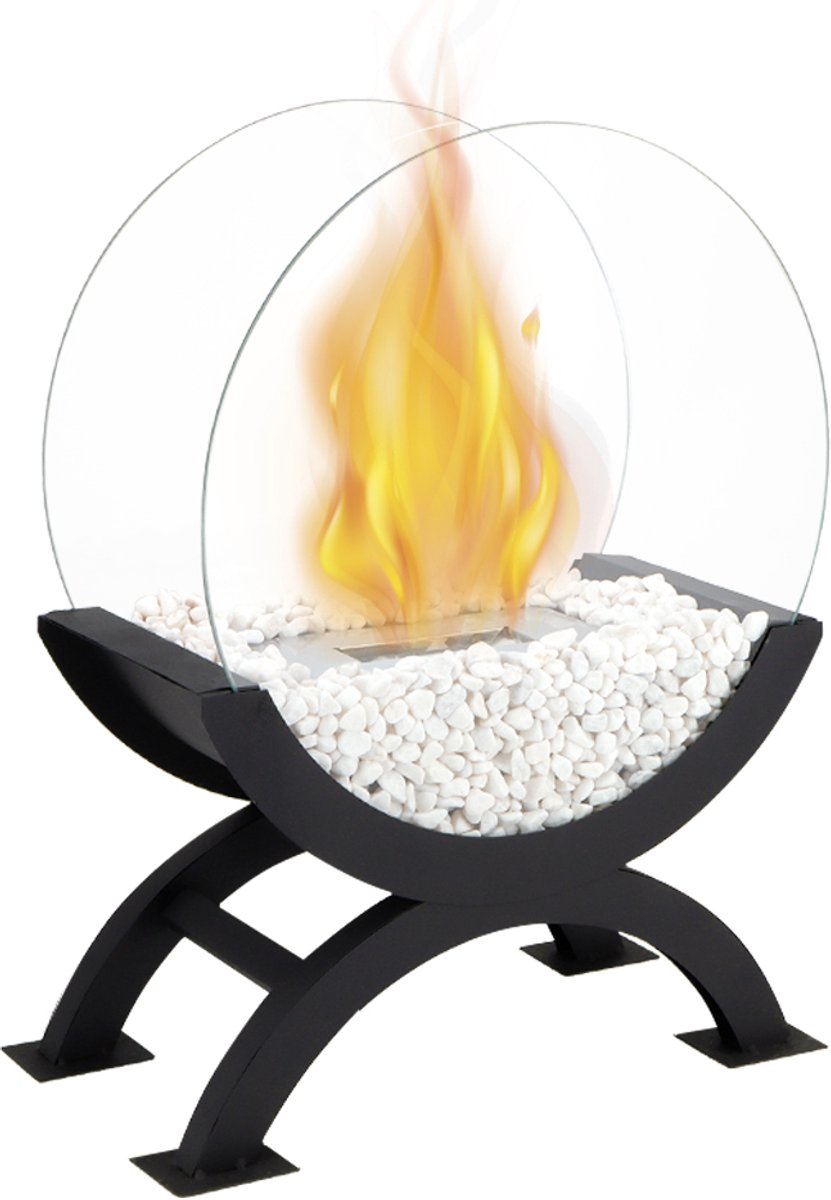 JHY DESIGN Bio Ethanol Sfeerhaard - Grote Tafelhaard - 48cm Hoog - Bio-Ethanol Haarden - Binnen & Buiten - Met decoratieve stenen