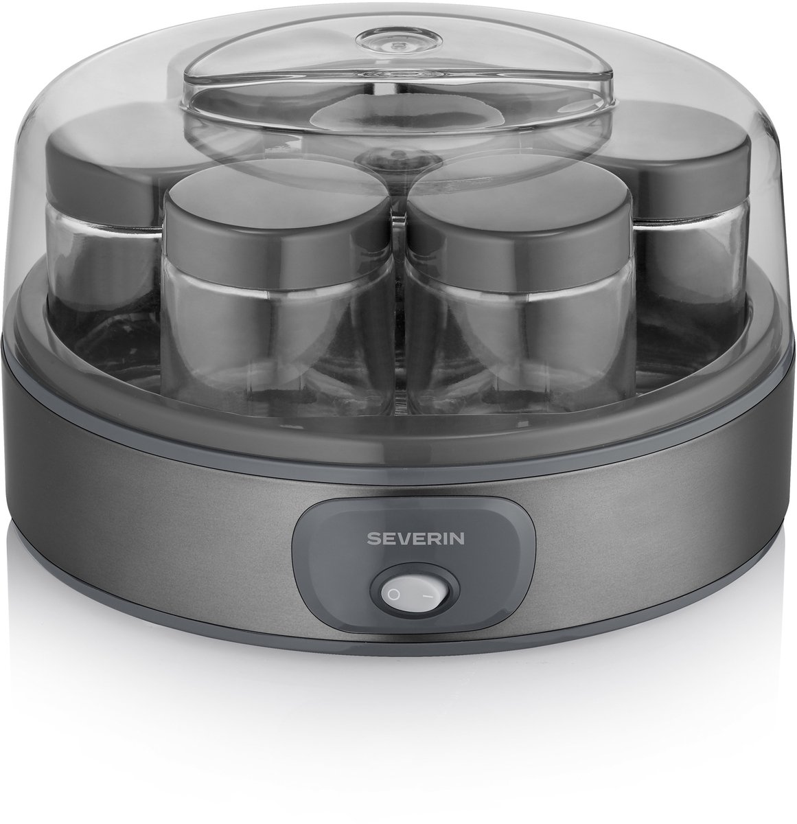 Severin JG 3510 Yoghurtmaker – 7x150 ml – Zelf Yoghurt Maken – Zwart/Inox