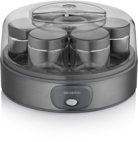 Severin JG 3510 Yaourtière – 7x150 ml – Pour faire votre propre yaourt – Noir/Inox