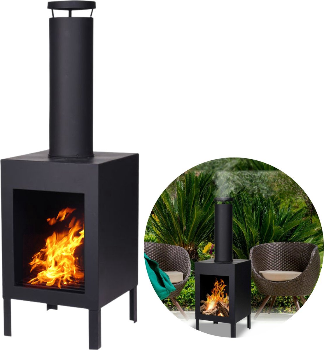 Bol.com loks Tuinhaard - 105 cm - Metaal - Zwart aanbieding