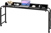 VEVOR Overbedtafel Mobiel Nachtkastje 4 Wielen (2 met Remmen) & Stopcontact