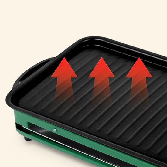 Multifunctionele Bakplaat met Verstelbare Thermostaat-Antiaan bakplaat en Metalen BBQ--Elektrische Grillplaat-Rooster - 46×22 cm — afbeelding 3