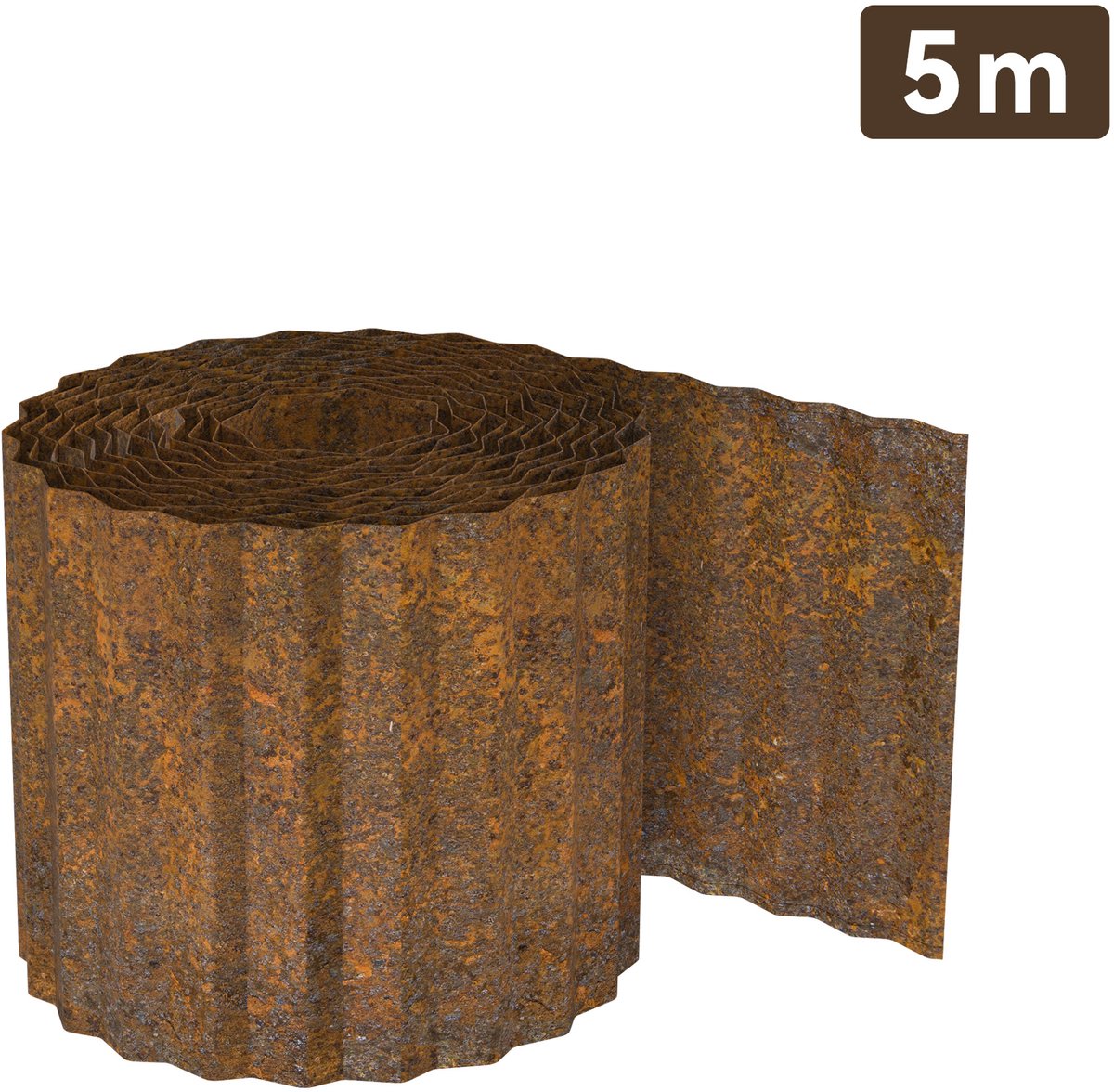 Aufun Grasrand 5 m - Metalen Border - 15 cm Hoog Grasrand met Roest - Flexibele border