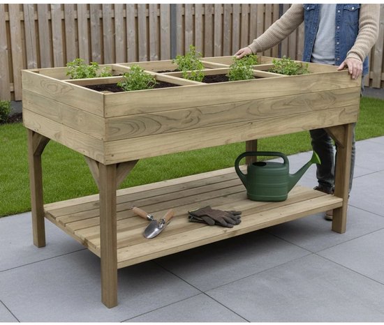 Verhoogde moestuinbak met worteldoek grenen – 150 x 80 cm