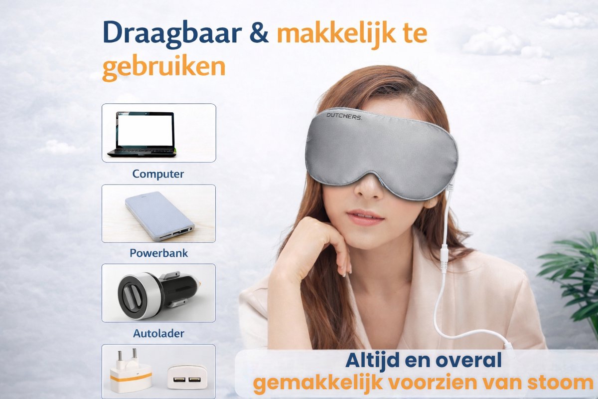 Echte Zijde Verwarmd Oogmasker - 4 Standen - Grijs - Elektrisch Slaapmasker - Droge Ogen - Verlicht Vermoeidheid — afbeelding 6