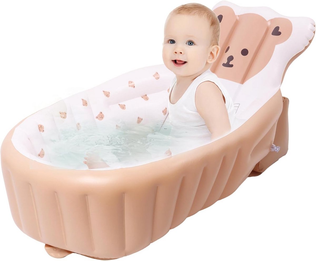 Opblaasbaar Kinderzwembad en Babybad met Ingebouwde Pomp, Draagbaar en Inklapbaar