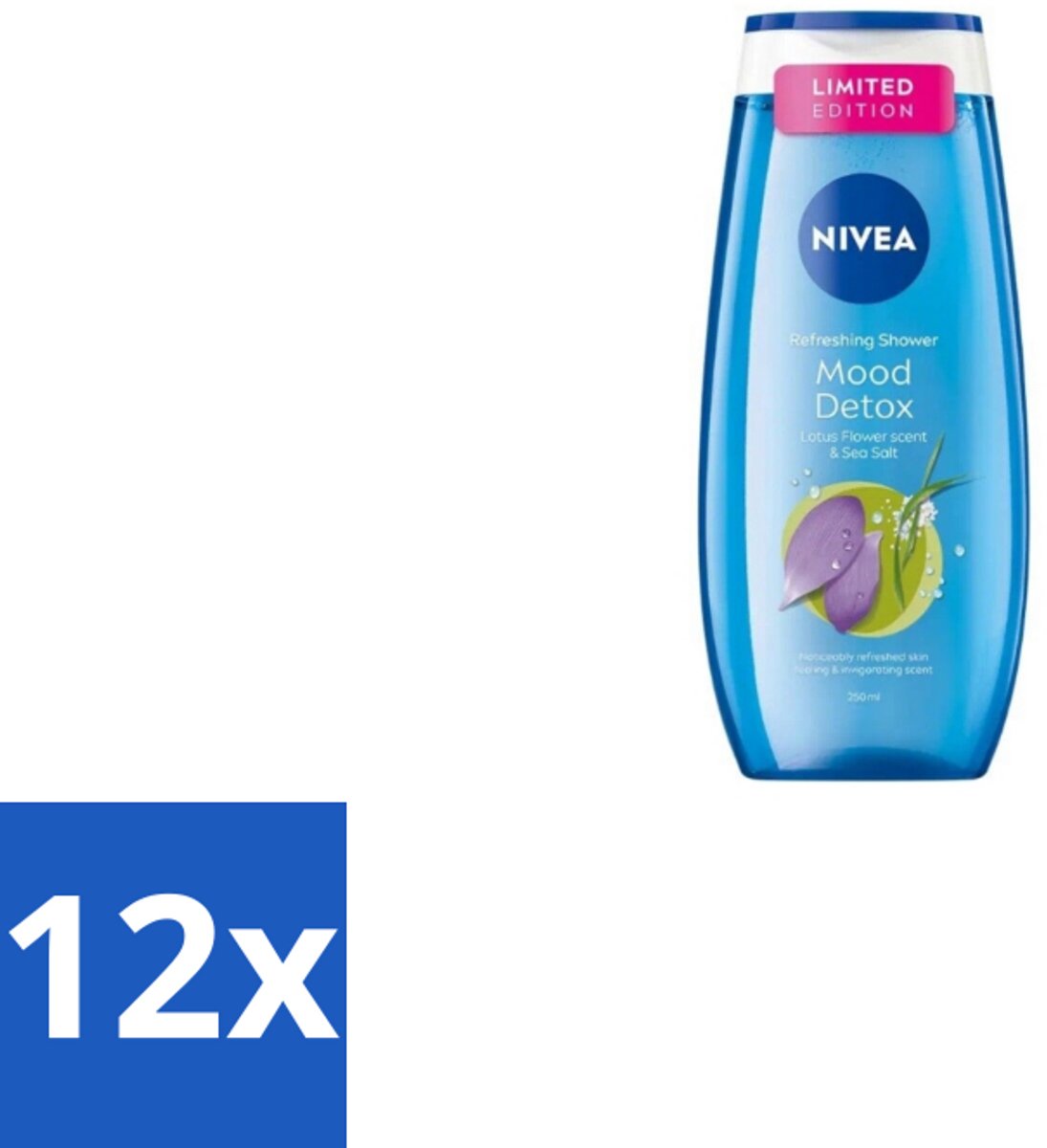 Nivea – Douchegel – Creme Mood Detox – 250 ml - Voordeelverpakking - 12 stuks