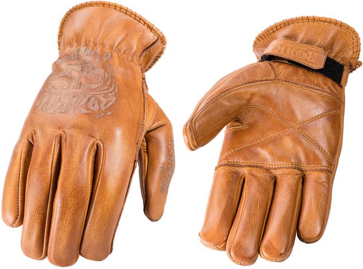 ROKKER Tattoo Skull Zandkleurige Handschoenen - Handschoen