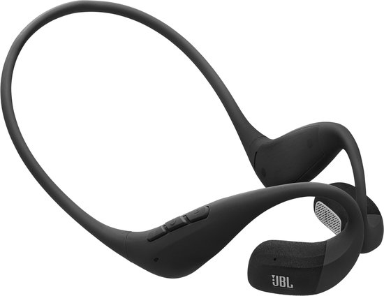 JBL Endurance Pace - Draadloze Open Ear Oortjes met Nekband - Sport Oordopjes - Bluetooth - Hardlopen - 10 uur - IP68 - Zwart & Grijs
